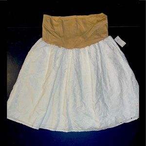 Gap maternity white Eyelet cotton dot a line  skirt L